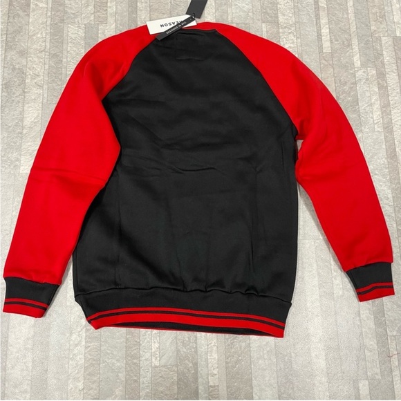 NWT Reason Clothing Reglan Crewneck Sweatshirt in Ted and Black, Size Medium - Picture 3 of 7